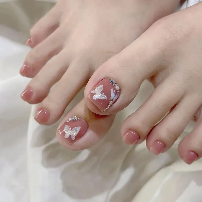 nail chân trắng da lấp lánh