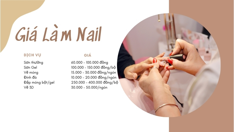 Làm nail hết bao nhiêu tiền?