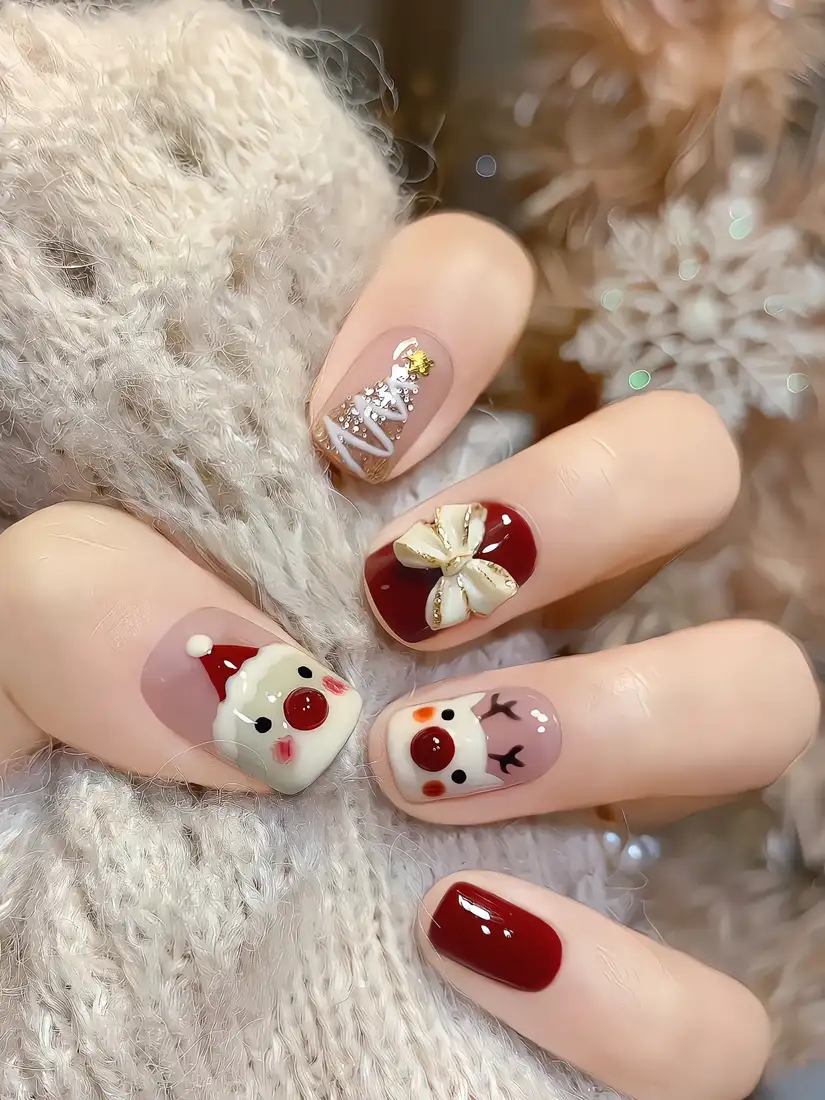 mẫu noel nail dễ thương và đáng yêu