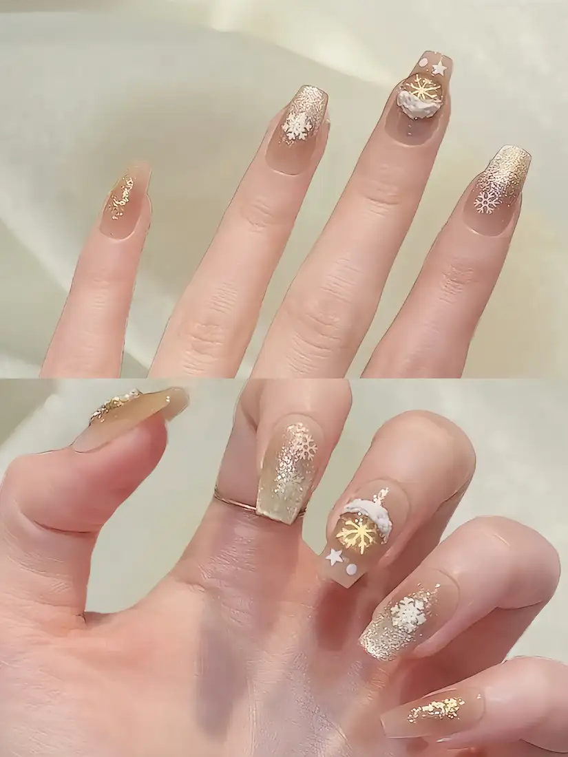 mẫu noel nail đơn giản