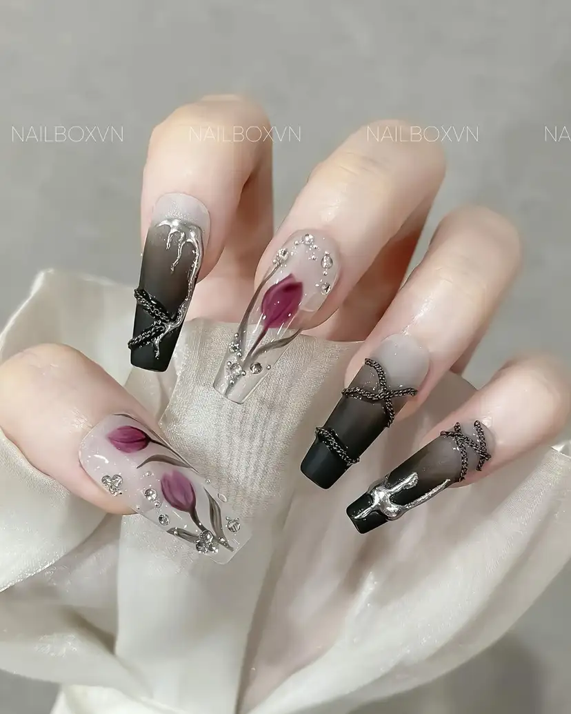 mẫu nail box đẹp đơn giản xinh xắn