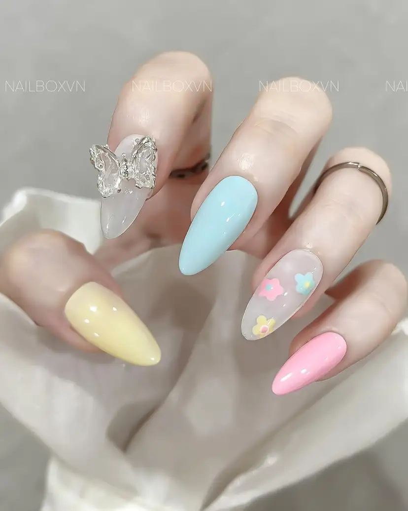 mẫu nail box đẹp đầy màu sắc