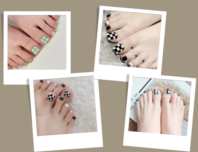 Bật mí 55+ mẫu nail chân caro cực chất nàng không nên bỏ qua