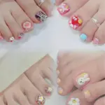 bộ sưu tập nail chân cute phô mai que