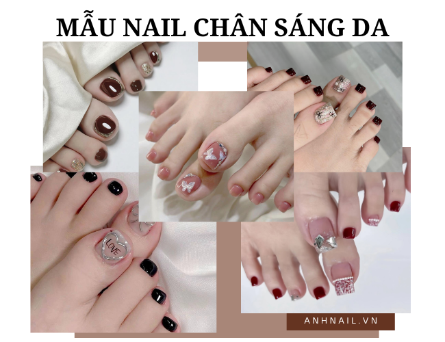 Gợi ý các mẫu nail chân sáng da tôn da