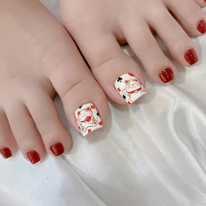 mẫu nail chân tết 1