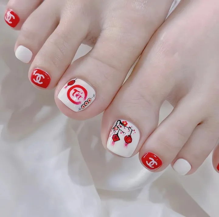 mẫu nail tết xinh