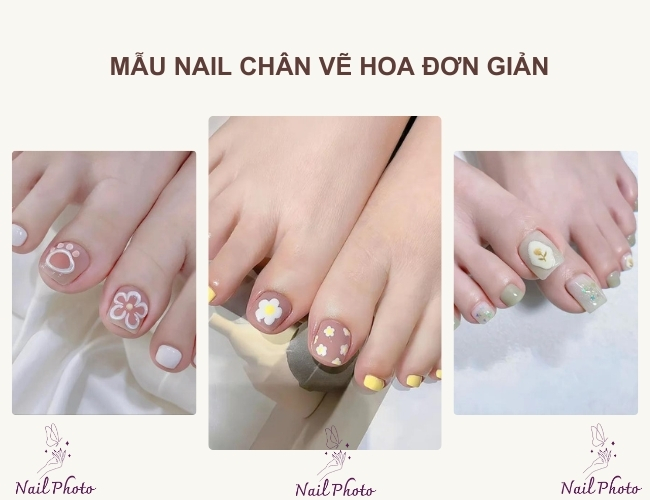 Chiêm ngưỡng 70+ mẫu nail chân vẽ hoa đơn giản, xinh xắn