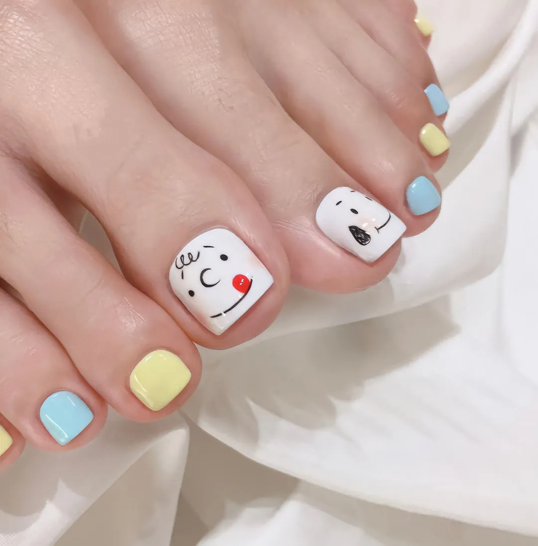 mẫu nail chân xinh đơn giản cute 1