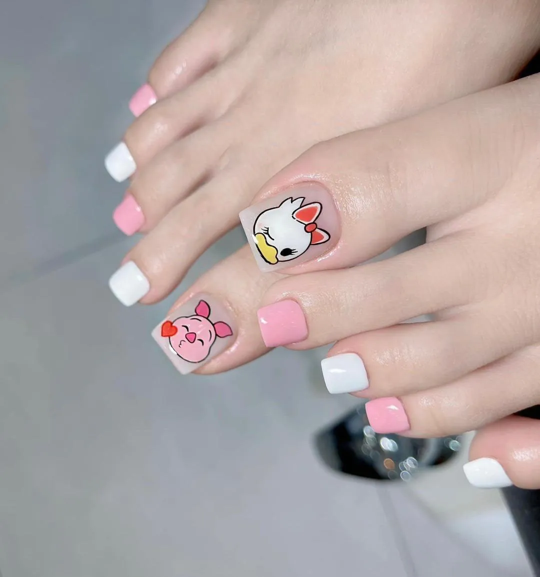 mẫu nail chân xinh 2024 cute 2