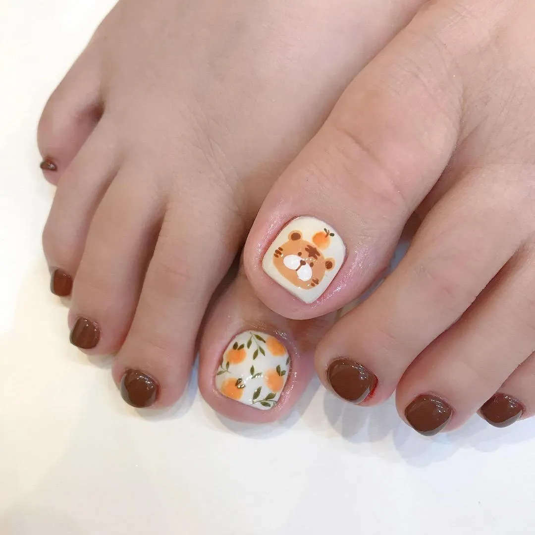 mẫu nail chân xinh dễ thương