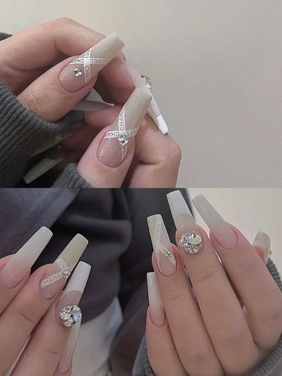 mẫu nail tay chanel mềm mại và tinh tế