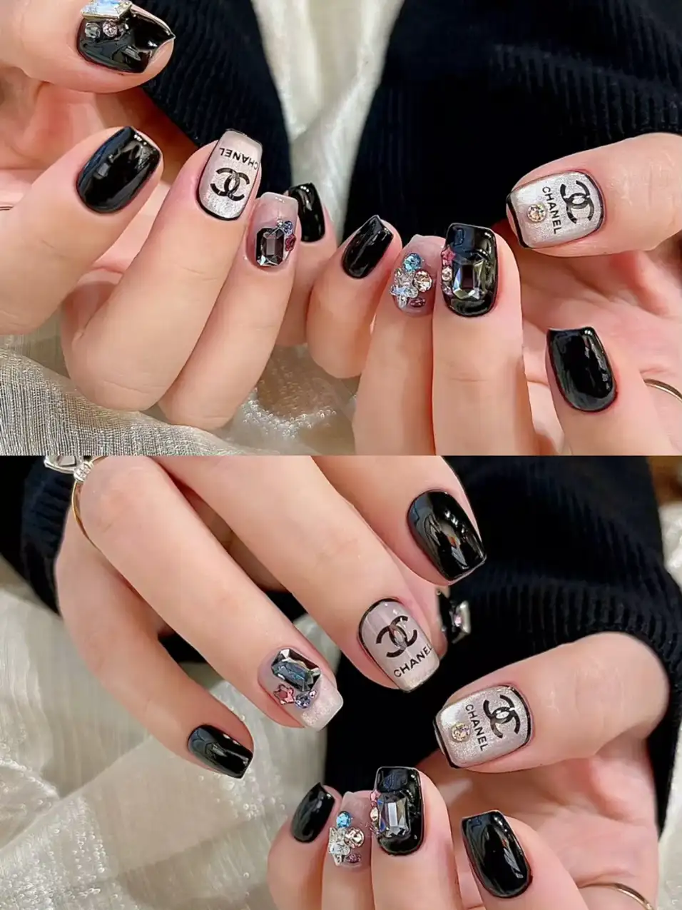 mẫu nail chanel tay cá tính