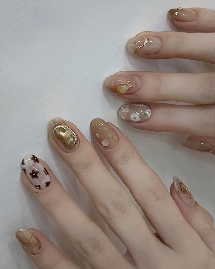 mẫu nail cho người tay thô hài hòa