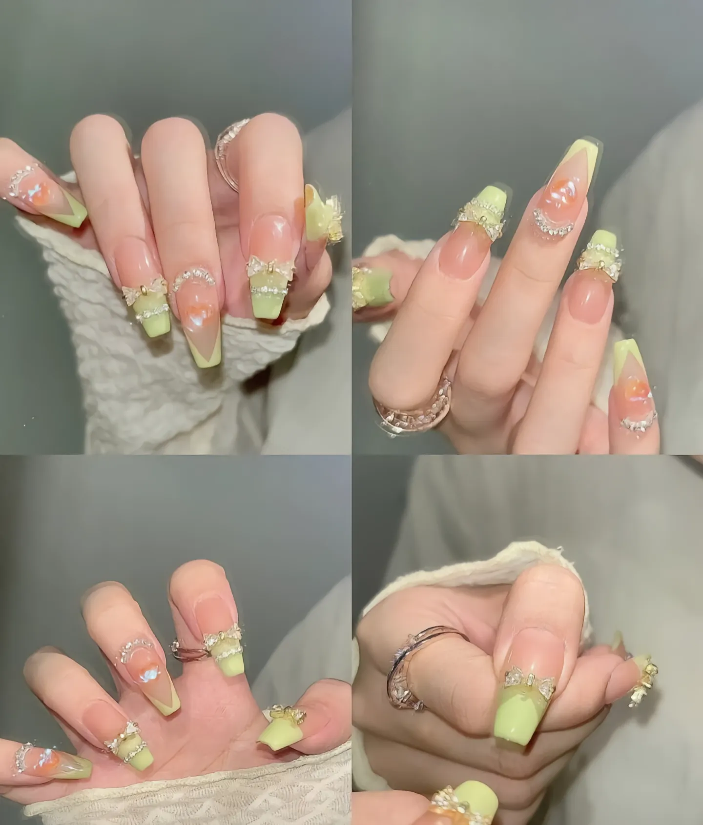 mẫu nail đính nơ đơn giản ấn tượng