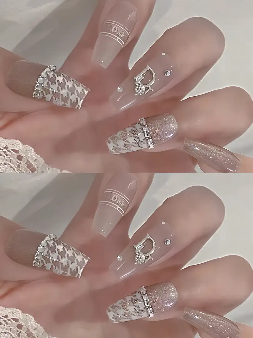 mẫu nail dior thanh lịch