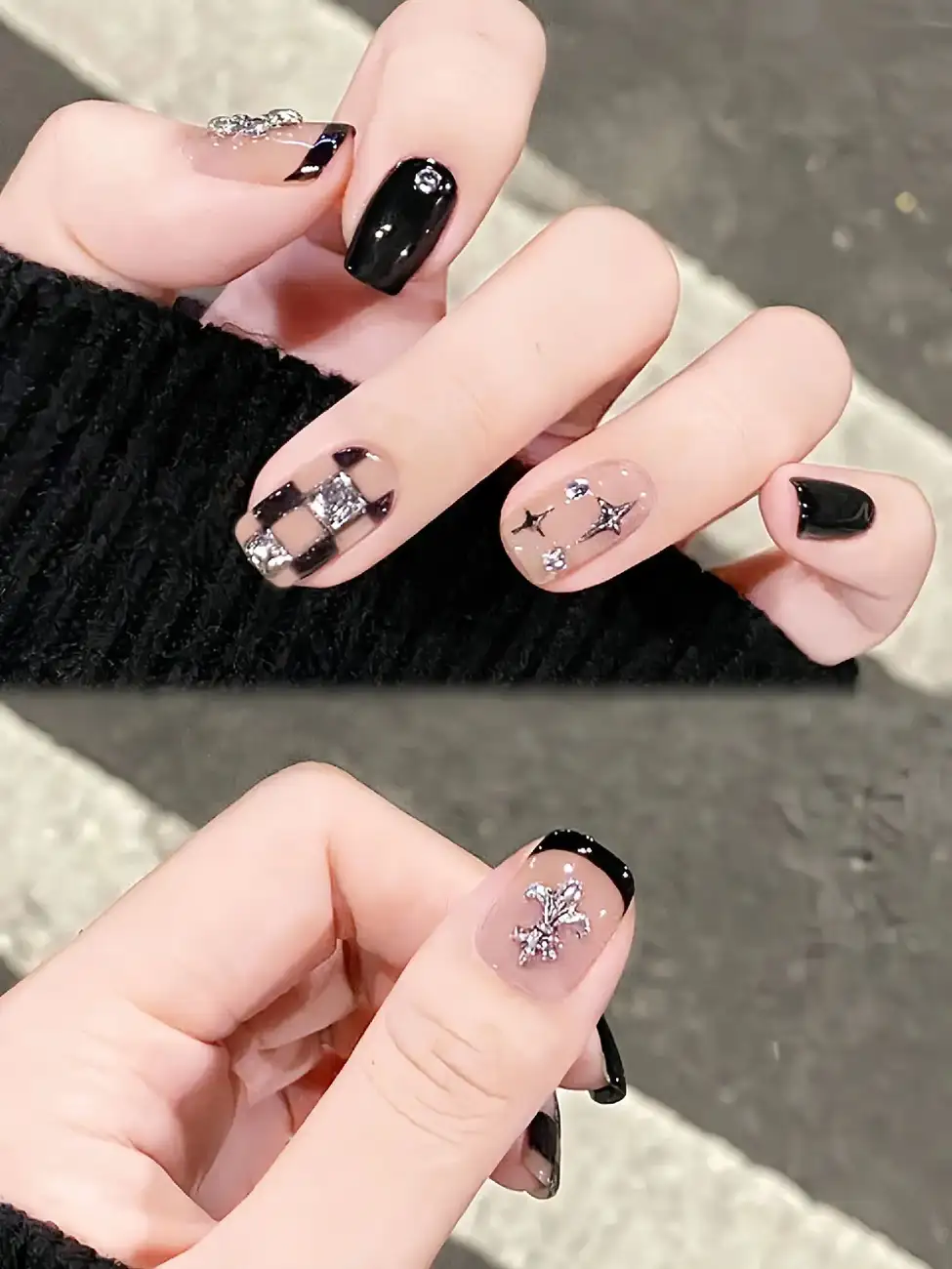 mẫu nail đen cá tính độc đáo