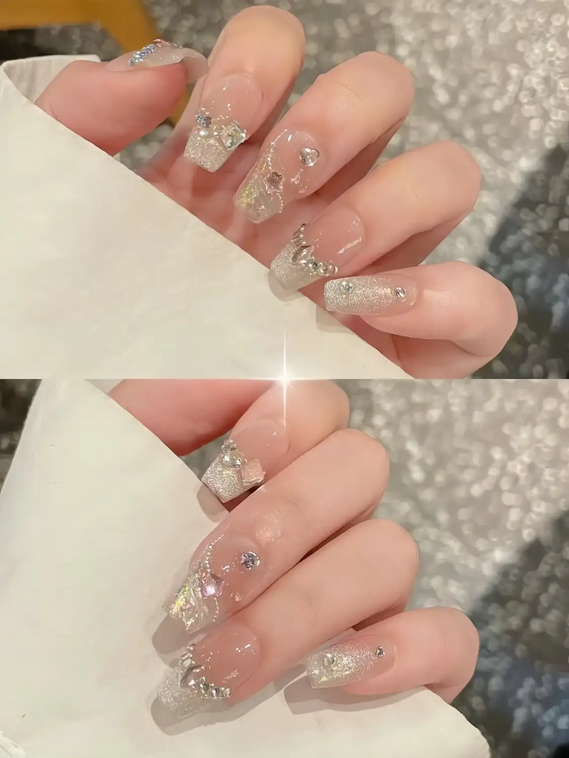 những mẫu nail kim tuyến đẹp nhất nhẹ nhàng, tinh tế