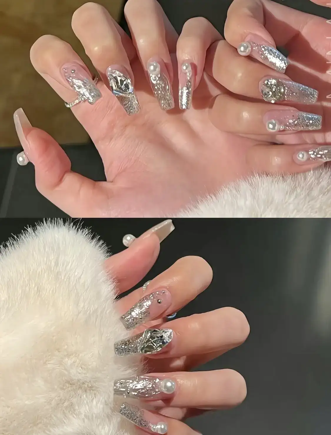 mẫu nail kim tuyến nhẹ nhàng