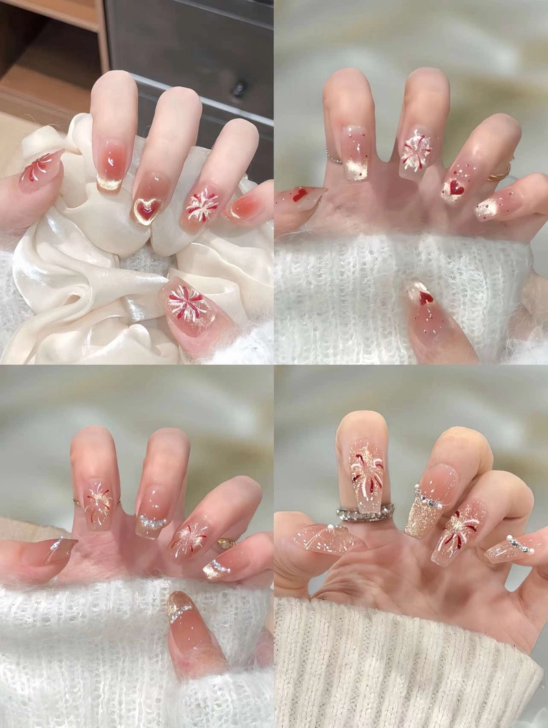 nail màu pastel đơn giản tone hồng