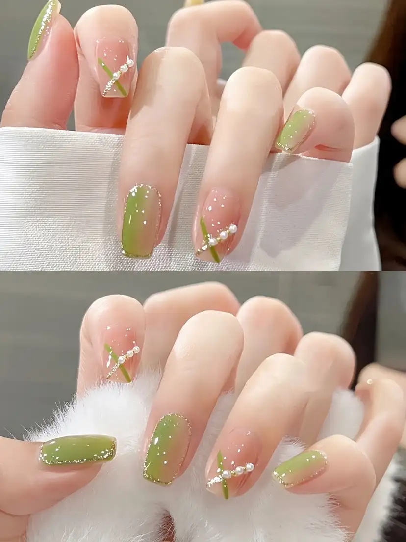 nail màu xanh lá cây độc đáo