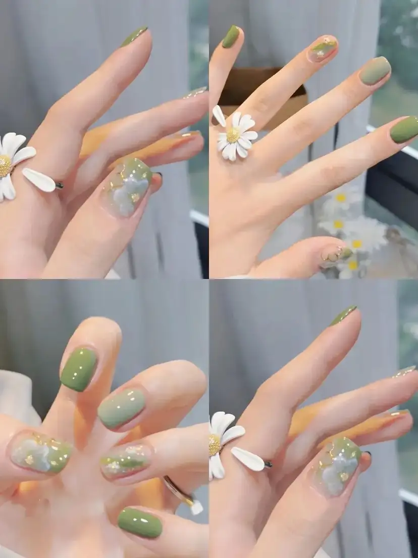 nail màu xanh lá cây đẹp kiêu sa