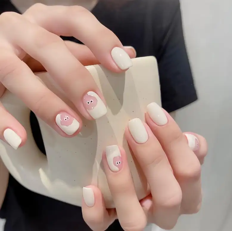 mẫu nail vuông đáng yêu