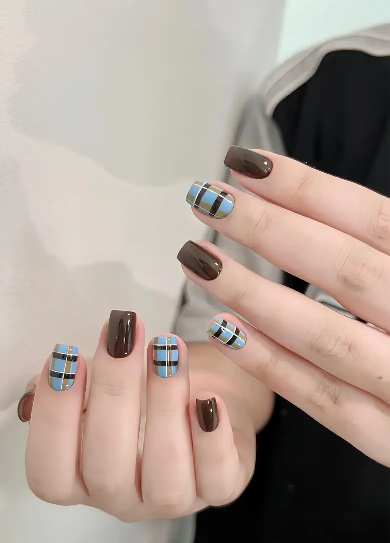 mẫu nail móng tay vuông ấm áp