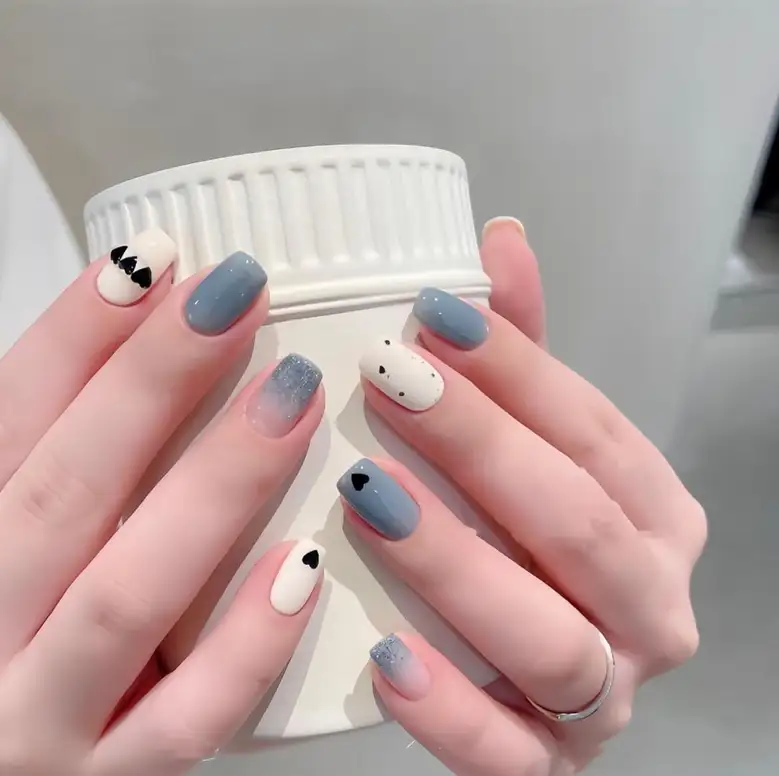 mẫu nail vuông dài sang trọng