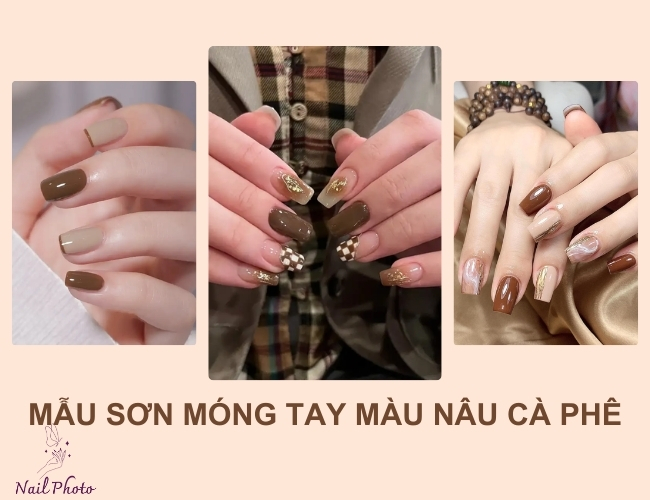 Mẫu sơn móng tay màu nâu cà phê
