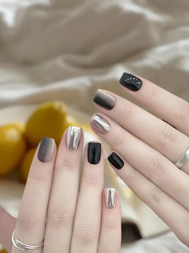 nail tay màu đen quyến rũ