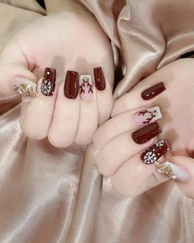 nail tay đẹp màu đỏ tự tin