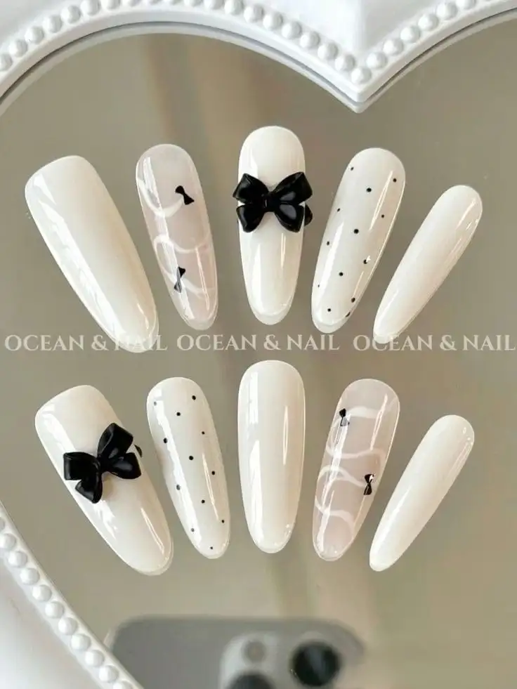 mẫu nail box trắng đẹp ngọt ngào