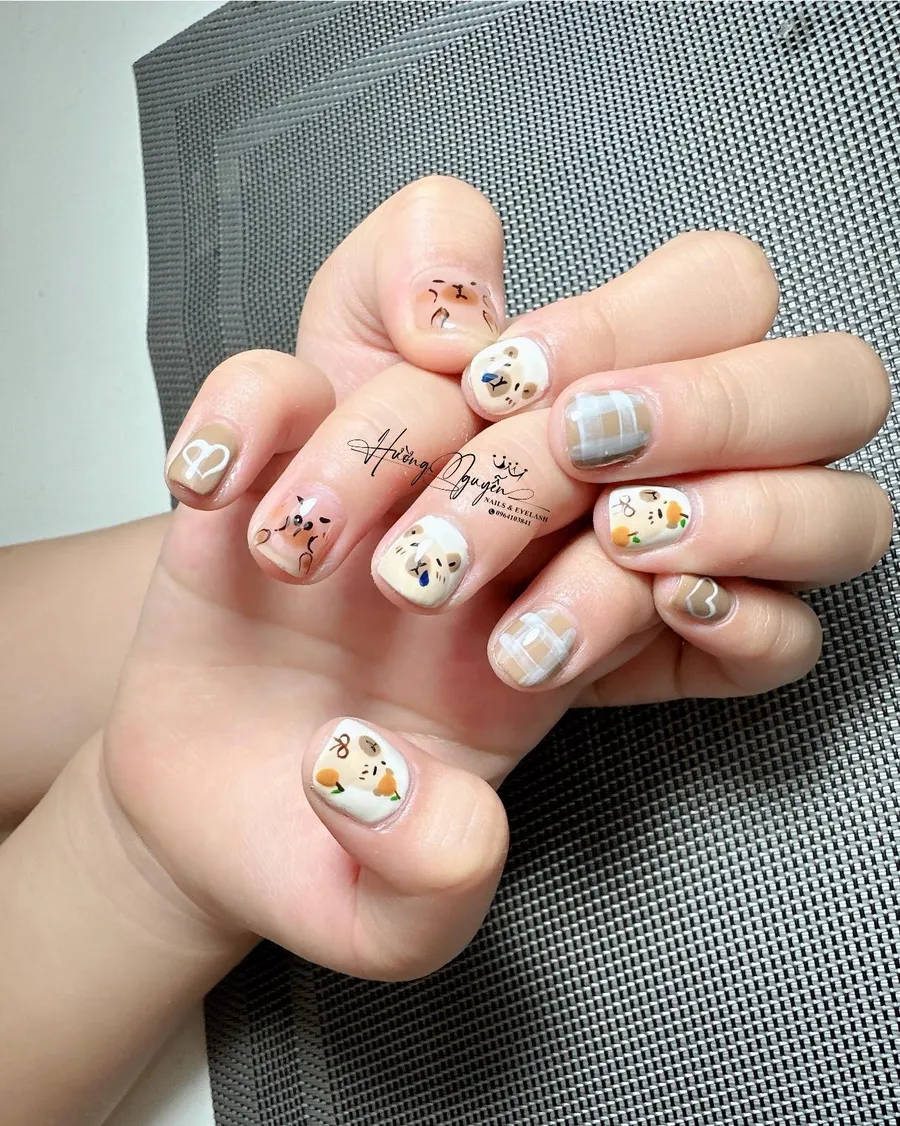 nail tay capybara sinh động và tràn đầy sức sống