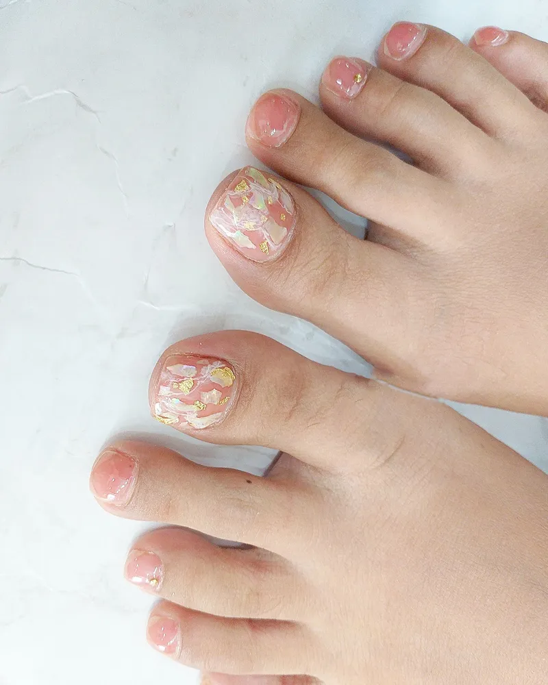 nail chân cô dâu sang chảnh tinh tế