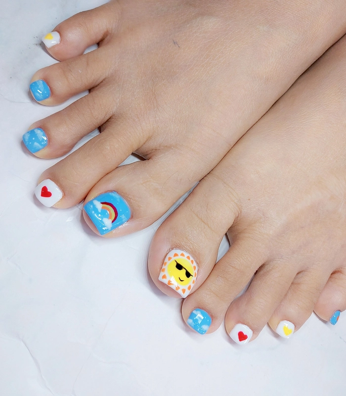 nail chân đi biển cute