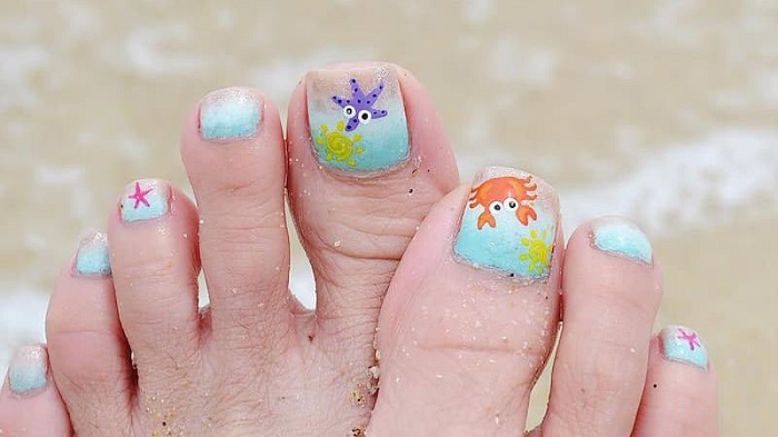 nail móng chân đi biển độc đáo