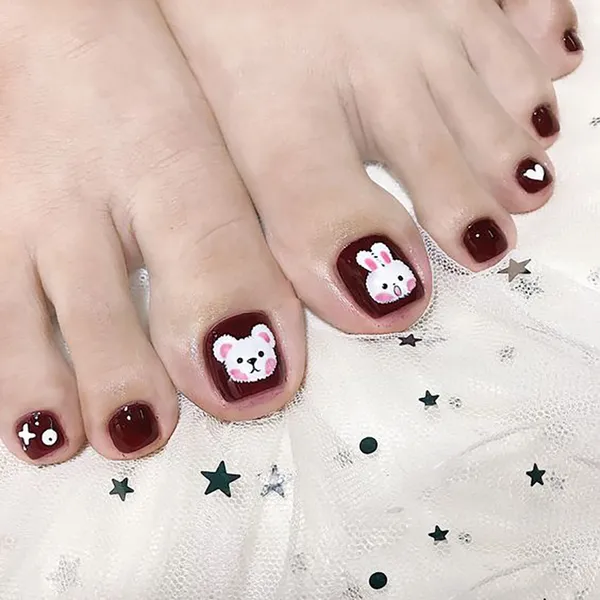 nail gấu cute