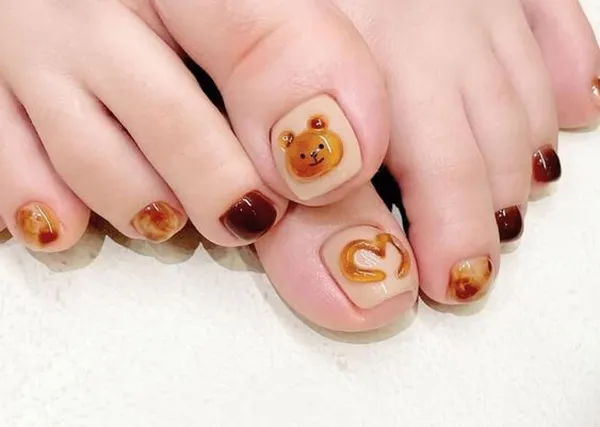 nail gấu nâu 2