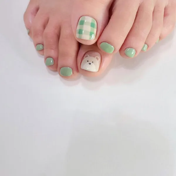 nail chân gấu nâu đẹp mắt