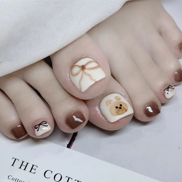 nail gấu cute đẹp 