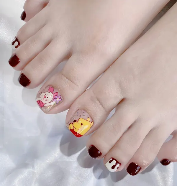 nail gấu nâu ấn tượng