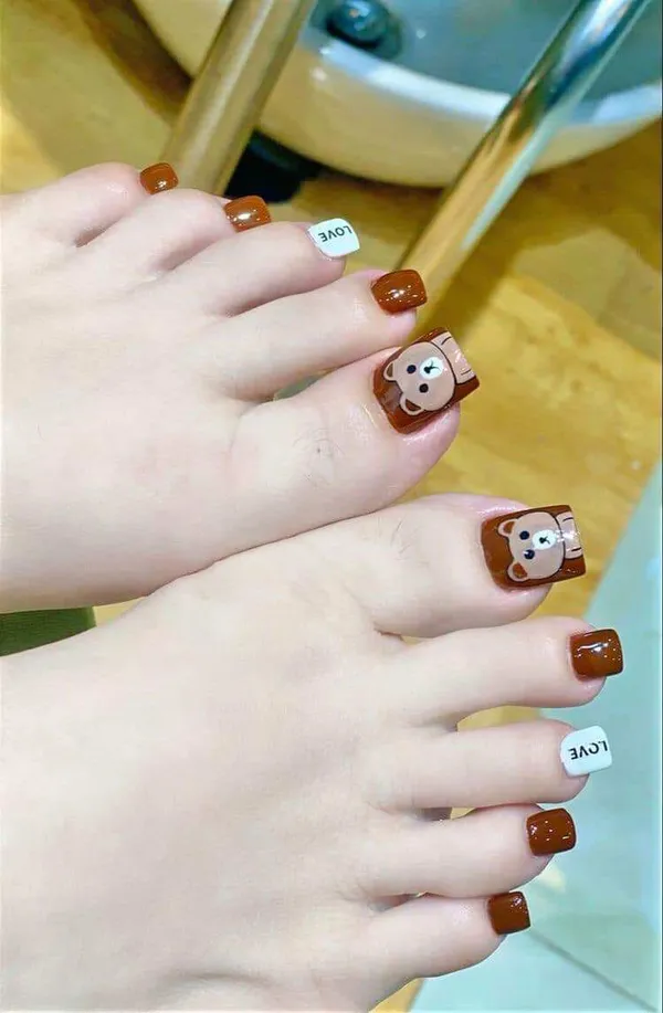 nail gấu cute tinh tế