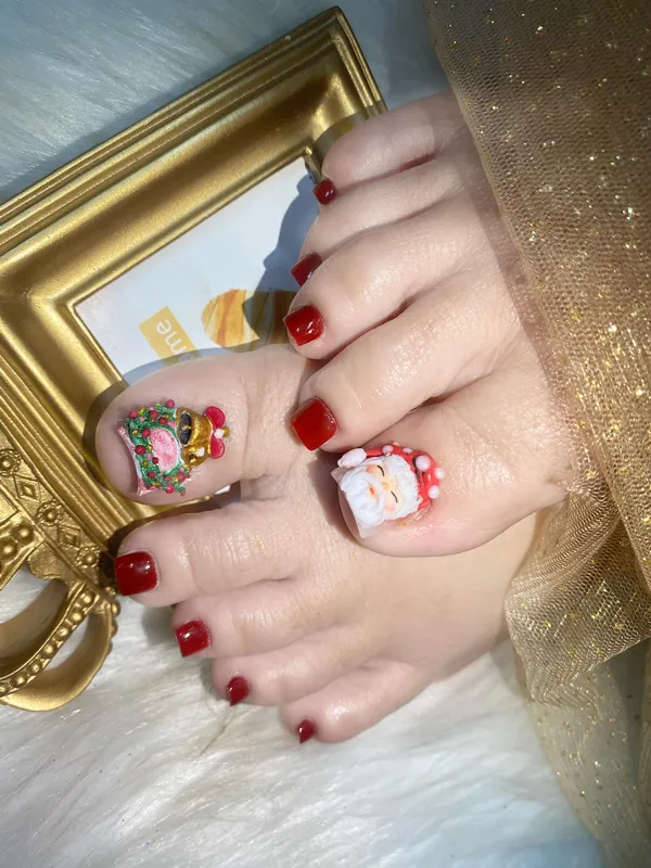 nail chân noel đẹp