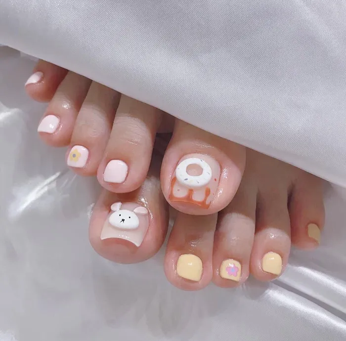 nail hàn quốc đơn giản long lanh