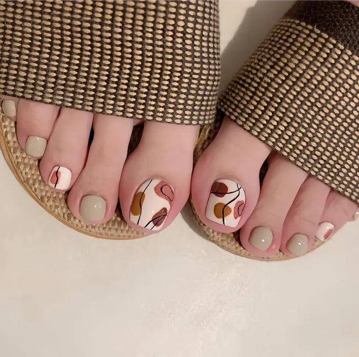 những mẫu nail chân hàn quốc đơn giản cute