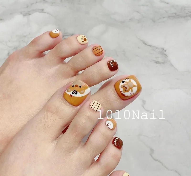 các mẫu nail chân hoạt hình đẹp nhất 3