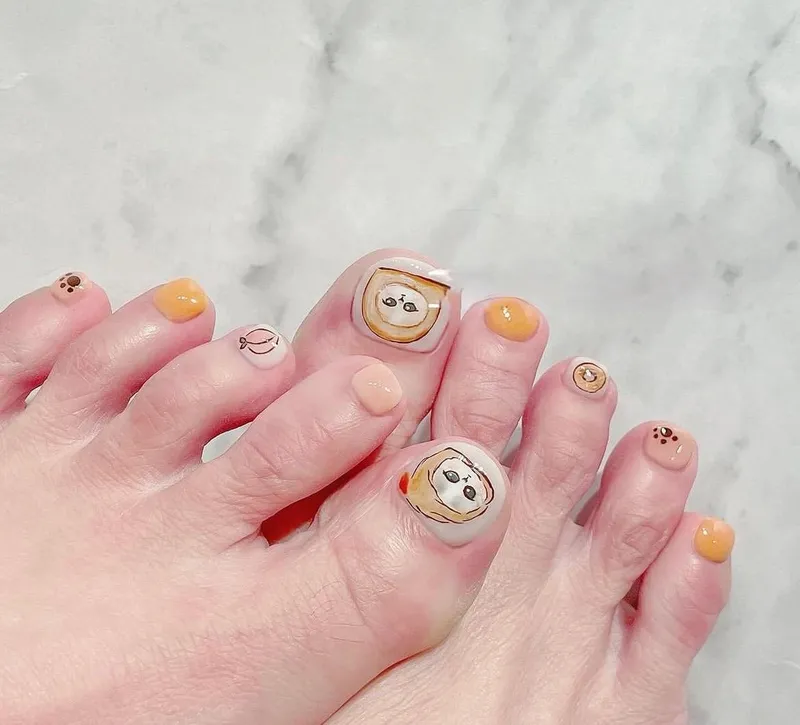 các mẫu nail chân hoạt hình đẹp nhất 