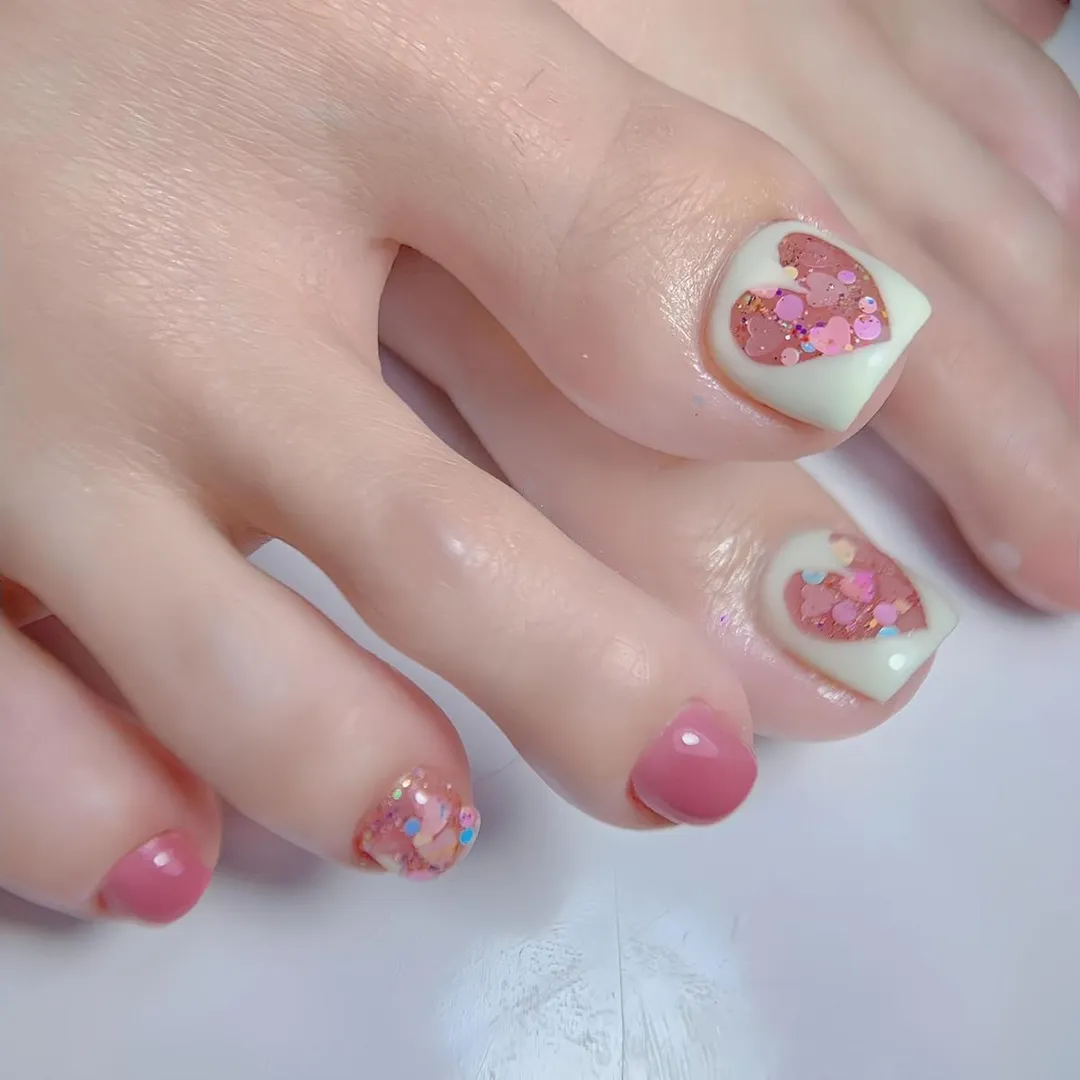 nail chân màu hồng thạch 1