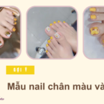 Gợi ý mẫu nail chân màu vàng
